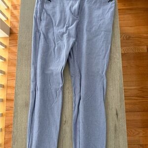 LOFT Blue and White Houndstooth Pants